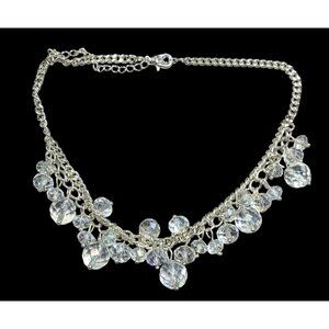 Whimsical Crystal Glass Beaded Fringe Necklace